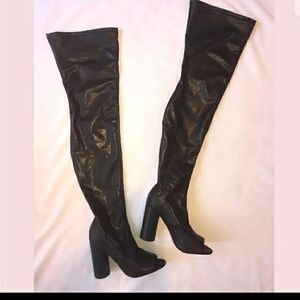 Steve Madden "Urban" Over-Knee Boots, Black, Size 8